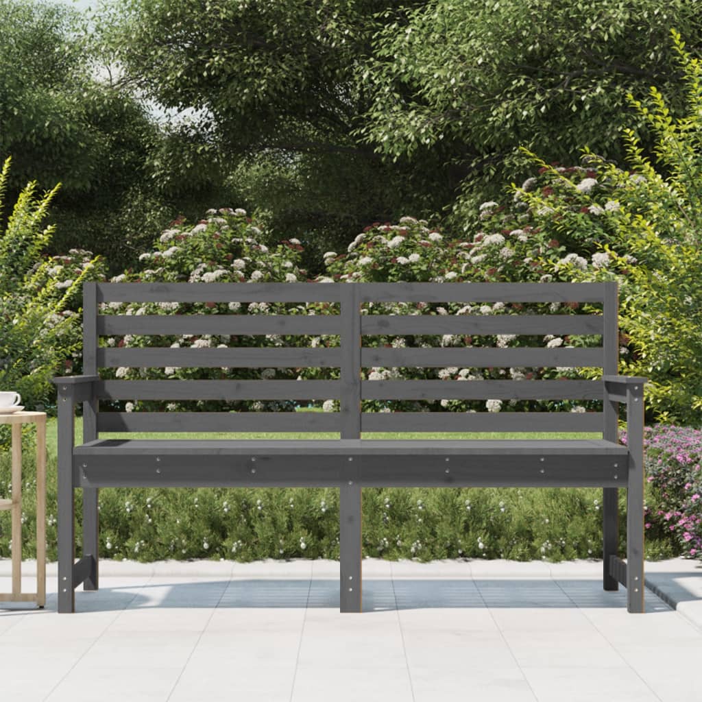 Gartenbank Grau 109x48x91,5 cm Massivholz Kiefer