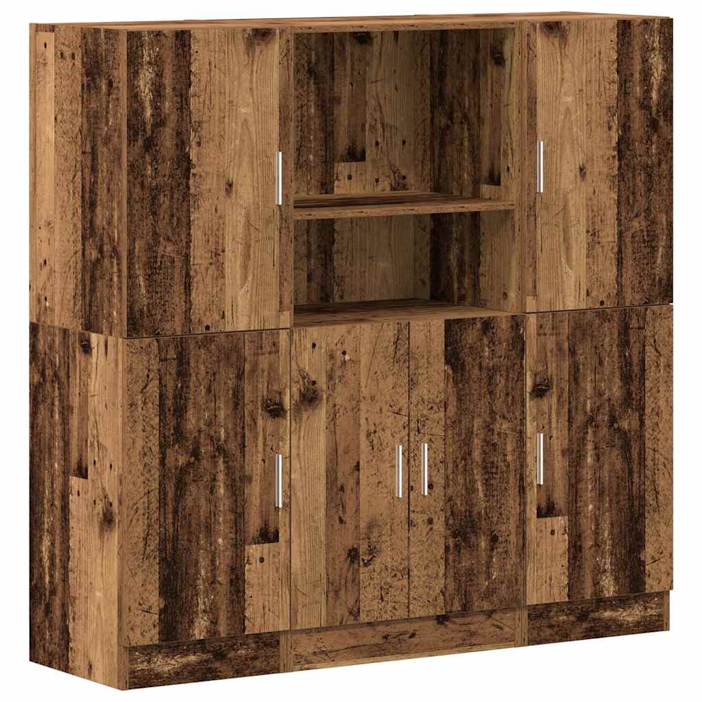 3-tlg. Küchenschrank-Set Weiß Holzwerkstoff
