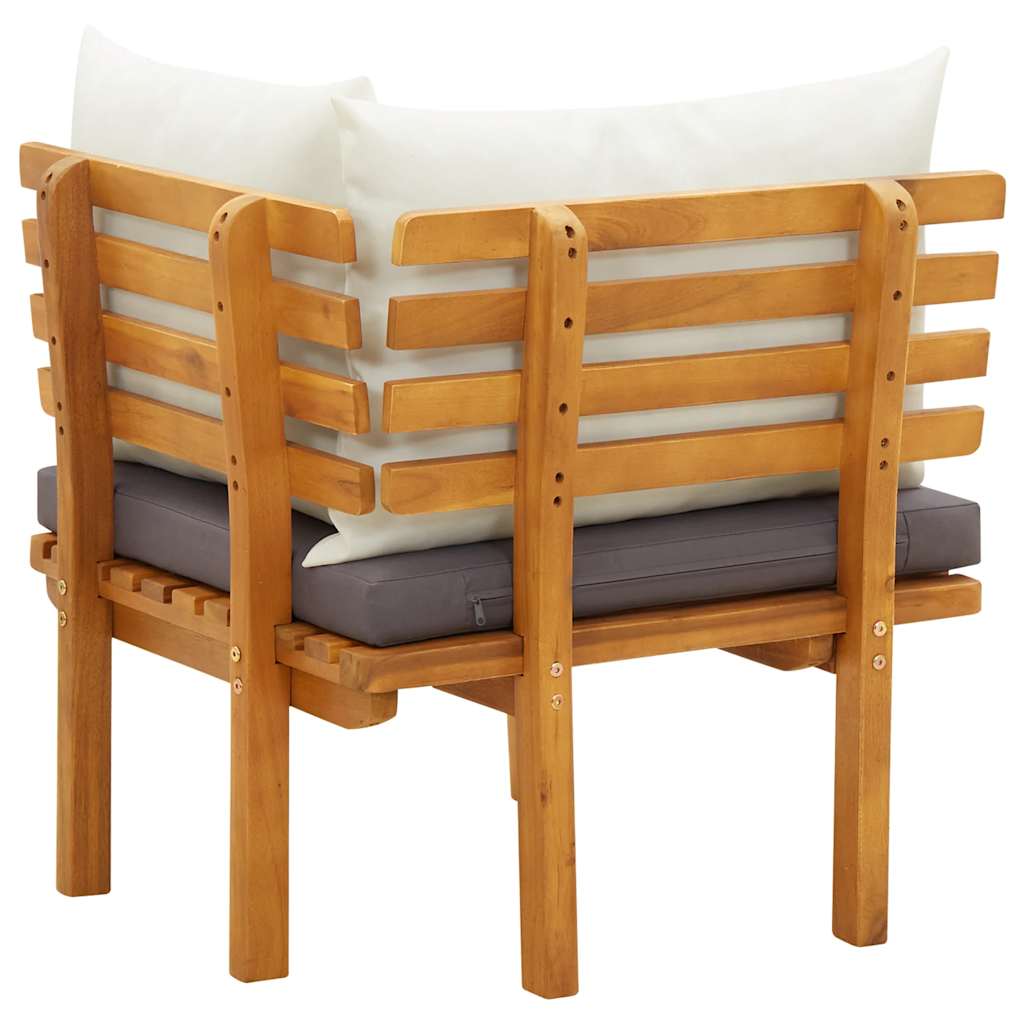 2-Sitzer-Gartensofa mit Kissen Massivholz Akazie