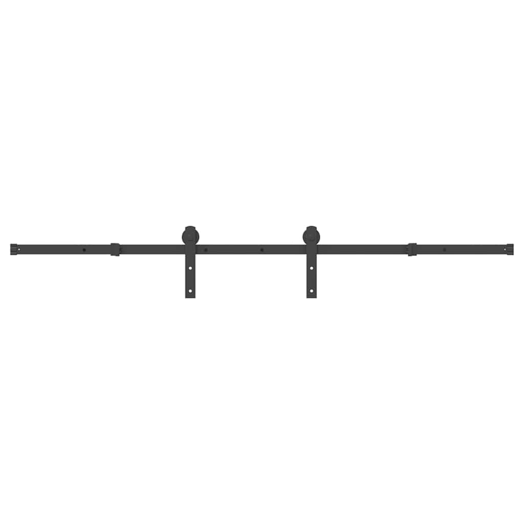 Schiebetürbeschlag-Set 183 cm Stahl Schwarz