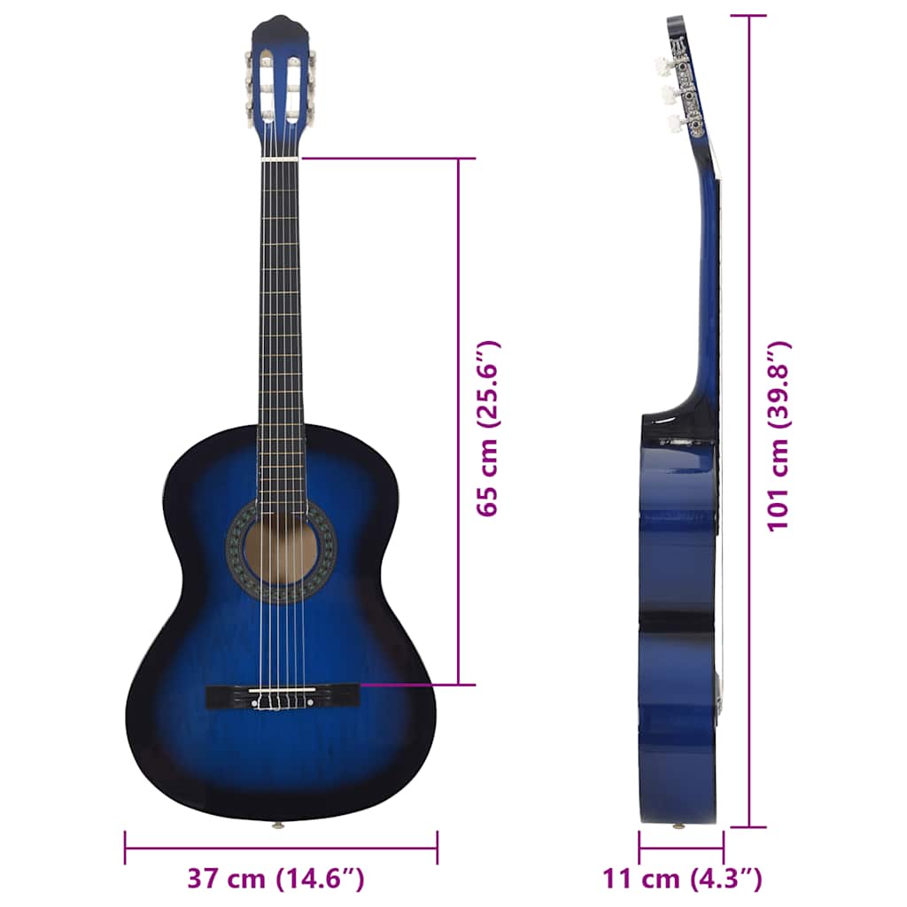 Klassische Gitarre für Anfänger 4/4 39" Lindenholz