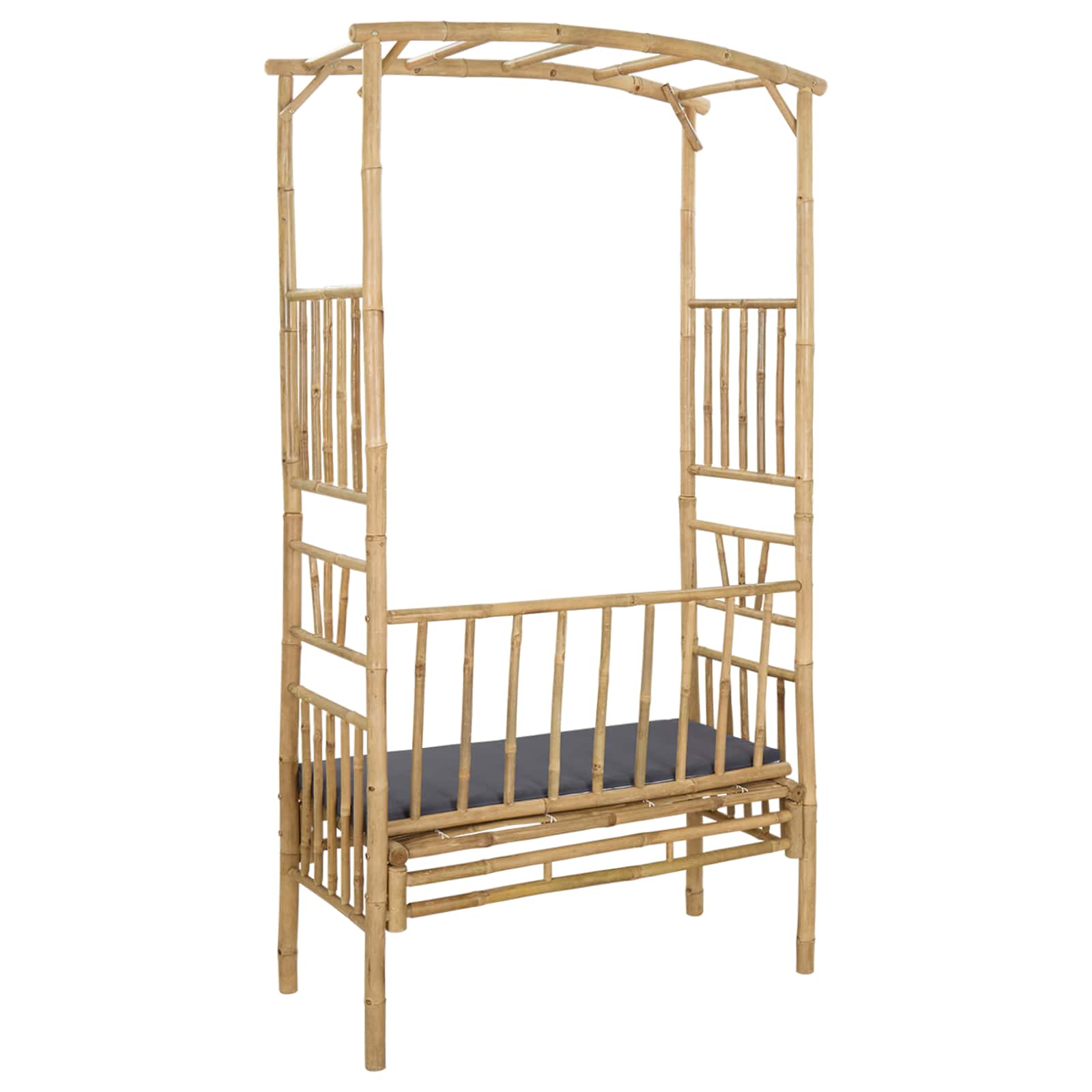 Gartenbogen mit Bank Natur 115 x 50 x 205 cm Bambus