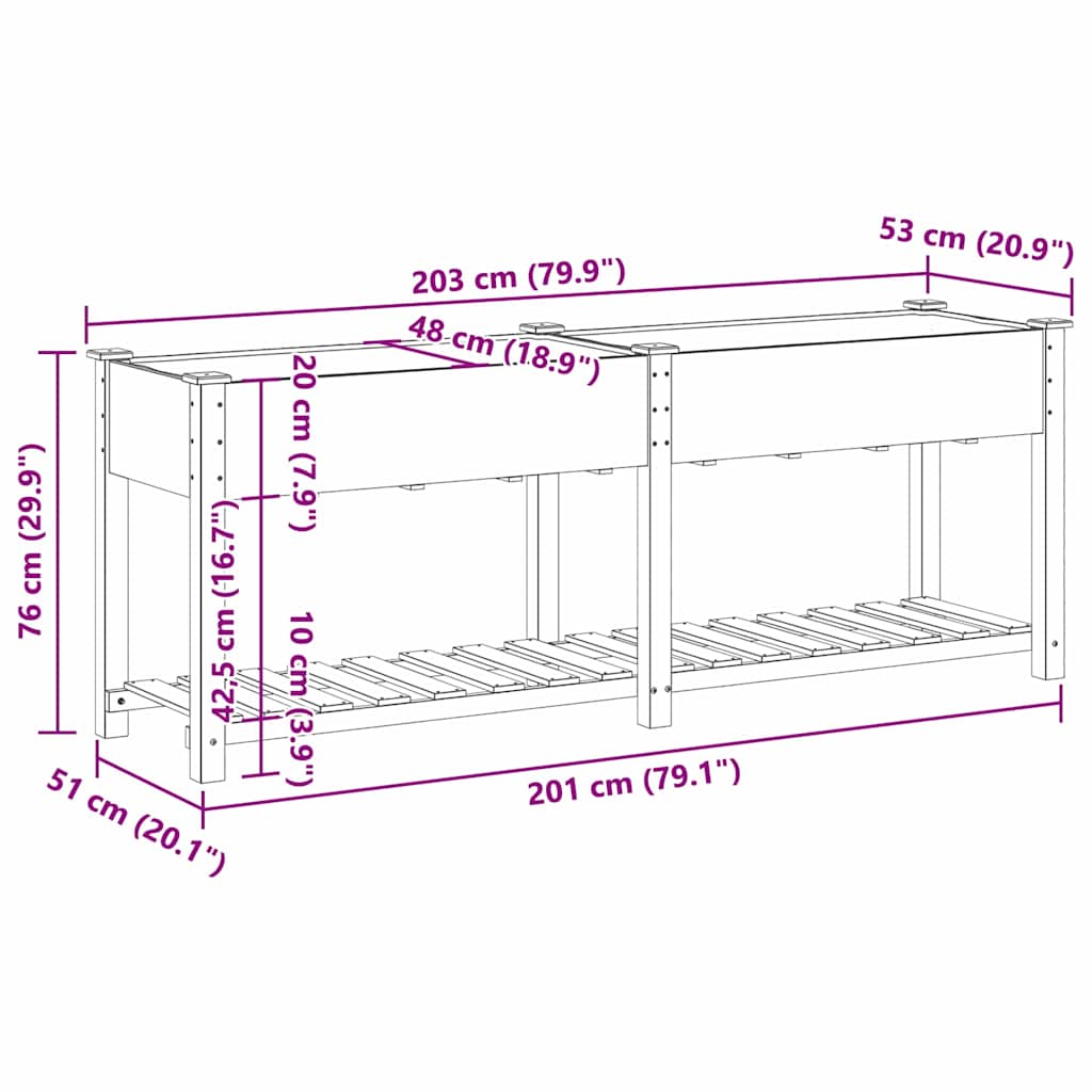 Garten-Pflanzgefäß mit Regal Beige 71 x 37 x 76,5 cm