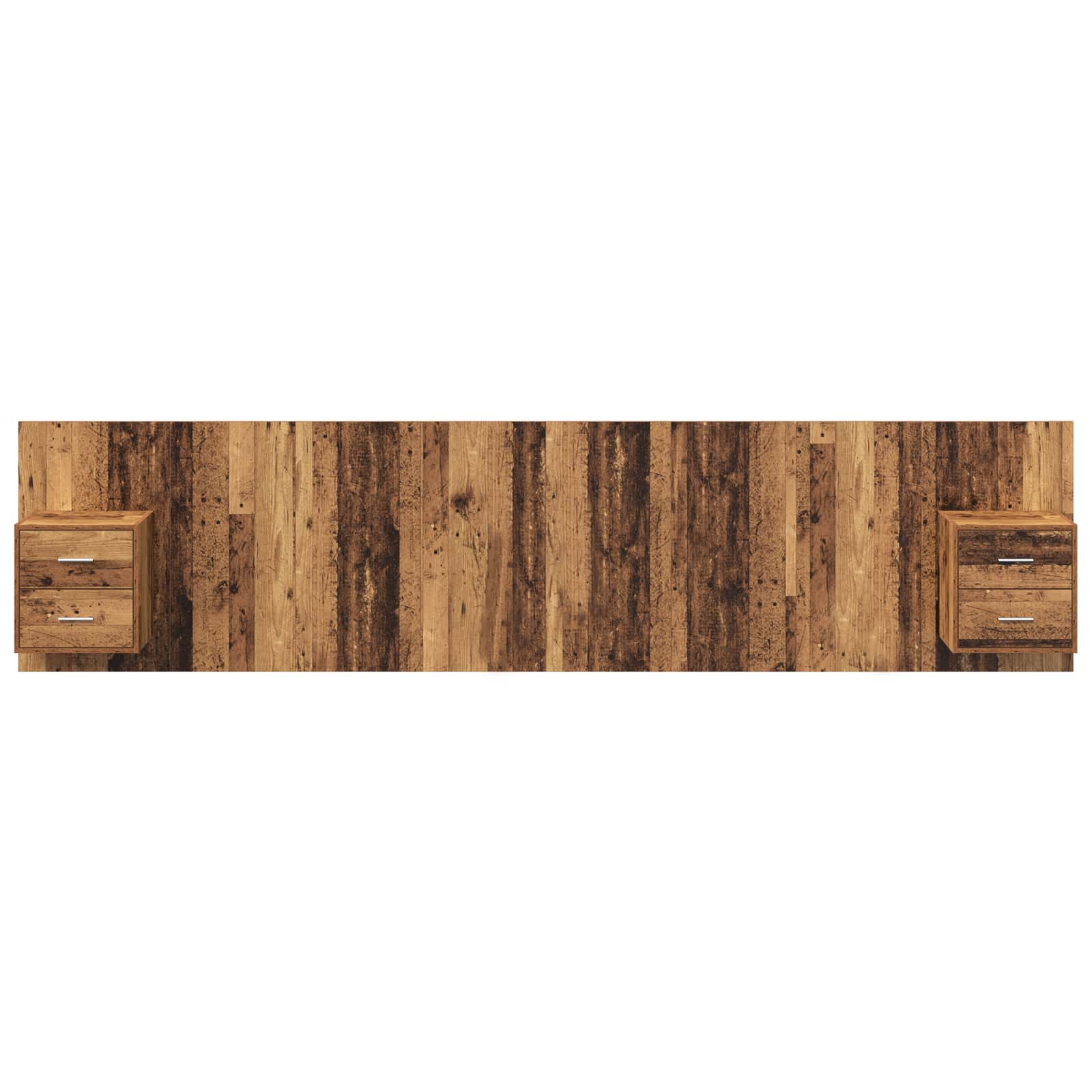 Kopfteil mit Nachttischen Weiß Holzwerkstoff