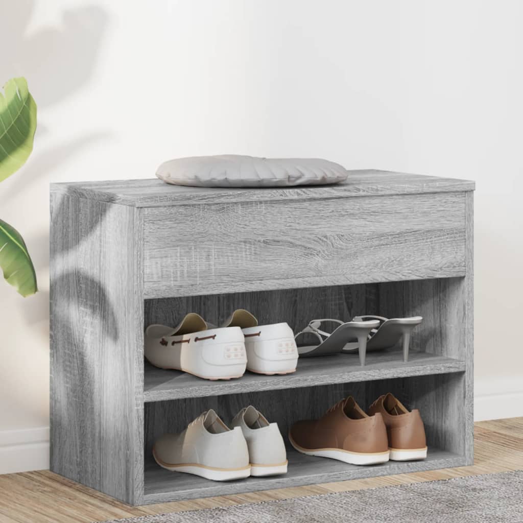 Schuhbank Weiß 60x30x45 cm Holzwerkstoff