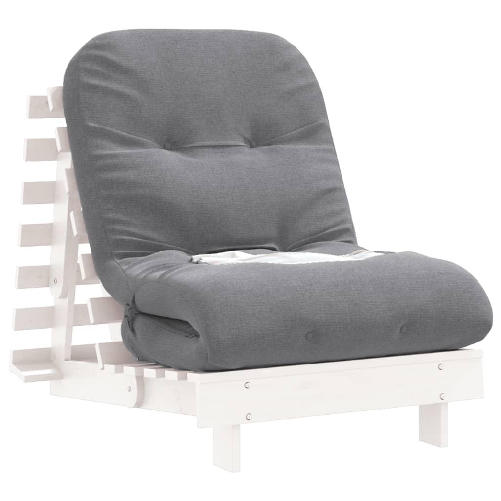 Futon Schlafsofa mit Matratze Braun 70x206x11 Massivholz Kiefer
