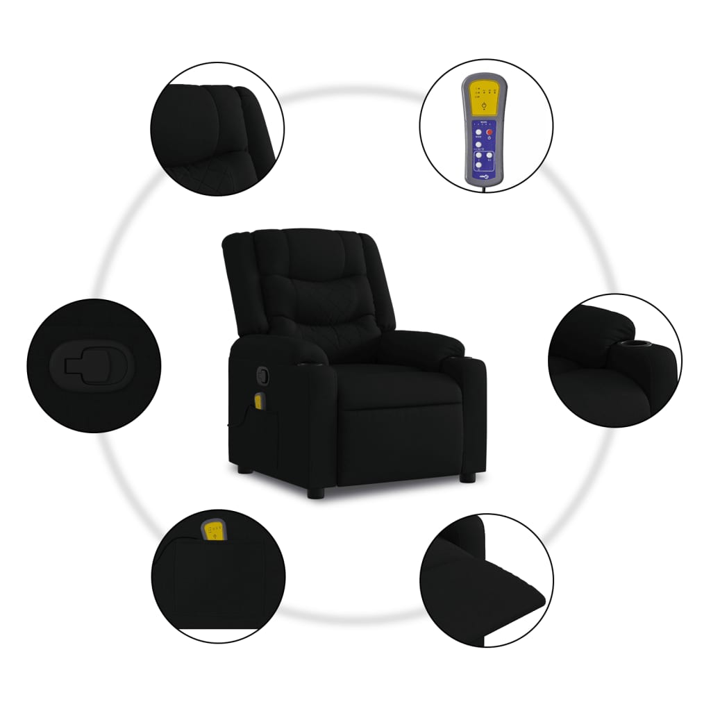 Massage-Relaxsessel Hellgrau Stoff