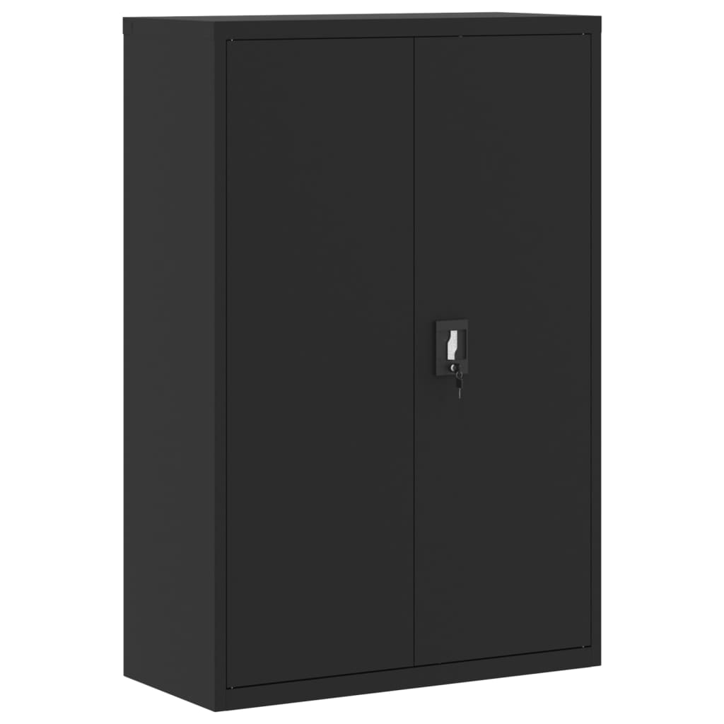 Aktenschrank mit 2 Türen Grau 90 cm Stahl