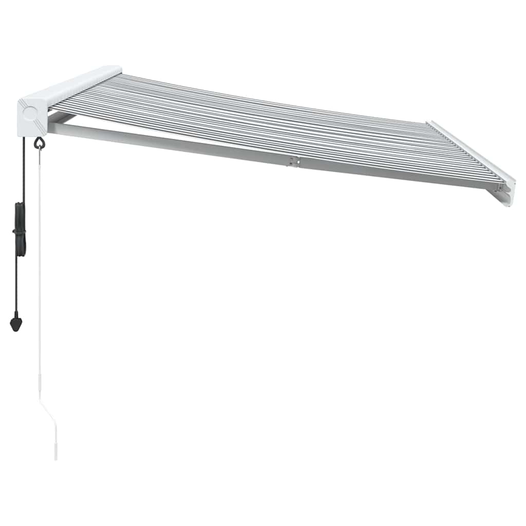 Markise Einziehbar Blau und Weiß 4x3 m Stoff und Aluminium