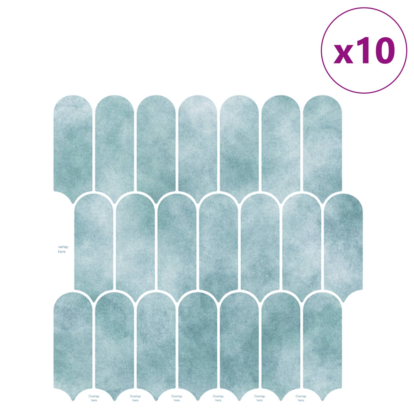 Federfliese 10 pcs Grau Marmor 30 x 30 cm Polyurethan und PET