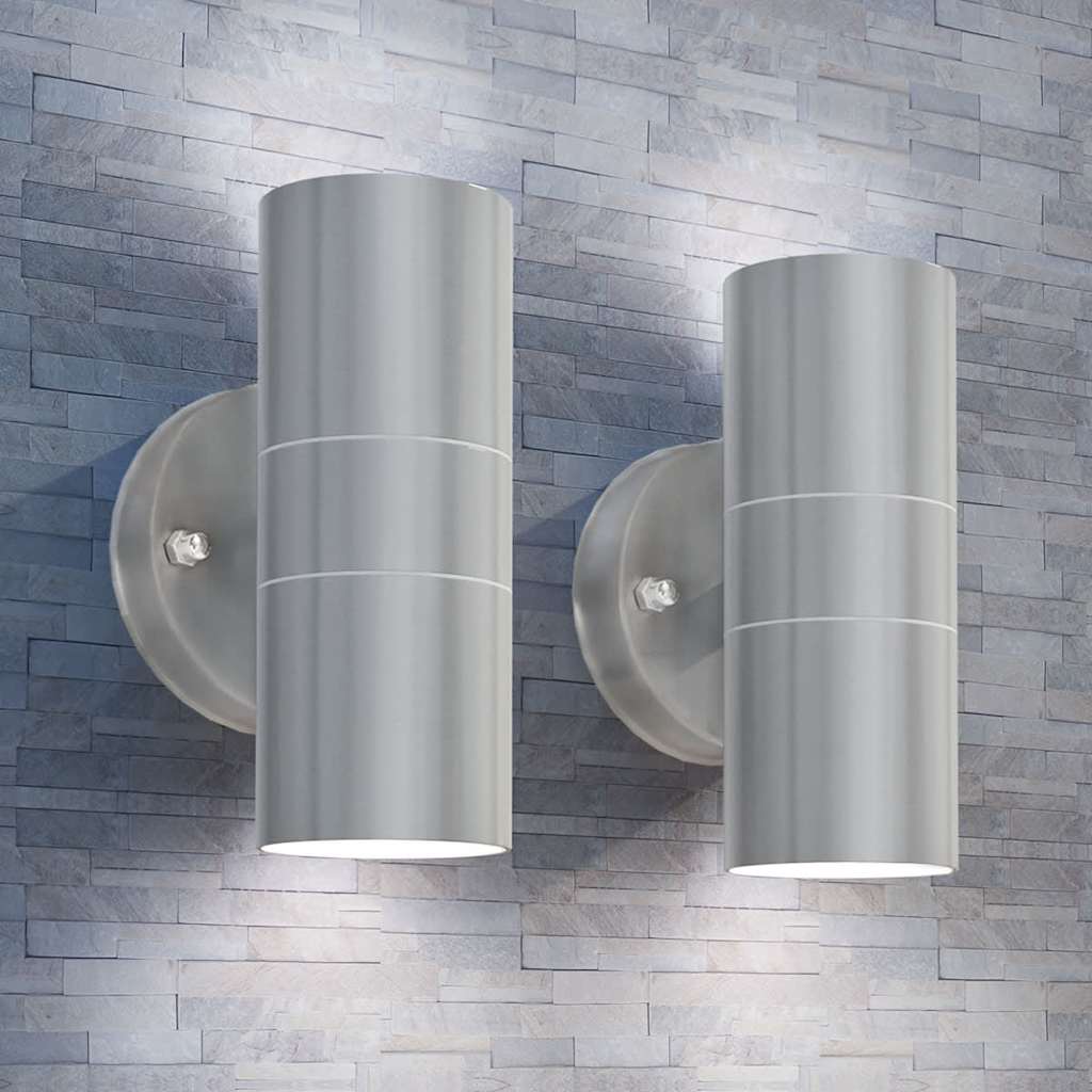 Outdoor LED-Wandleuchten 2 Stk. Edelstahl Abwärtsstrahlend