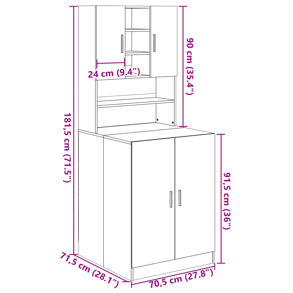 Waschmaschinenschrank Weiß