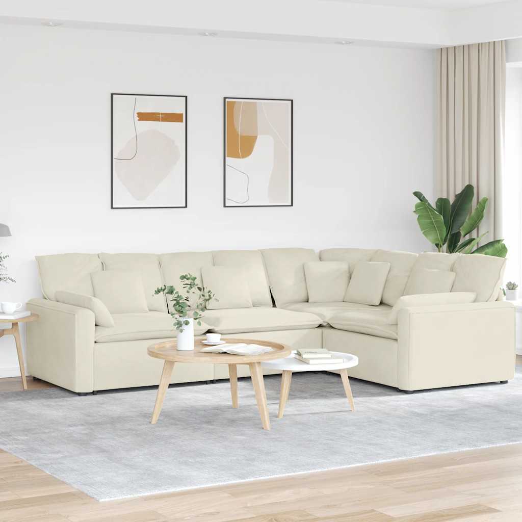 Modulares Sofa mit Kissen Samt Blau