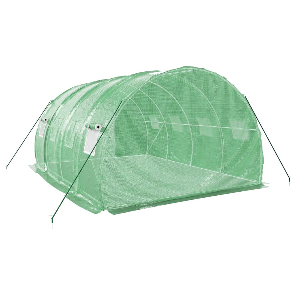 Gewächshaus mit Stahlrahmen Grün 48 m² 16x3x2 m