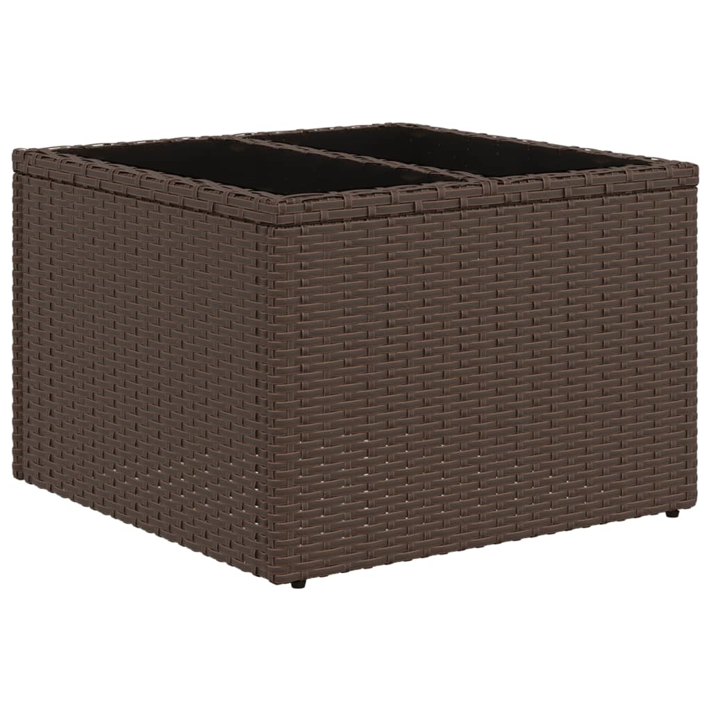 10-teiliges Gartensofa-Set mit Kissen, schwarzes Polyrattan