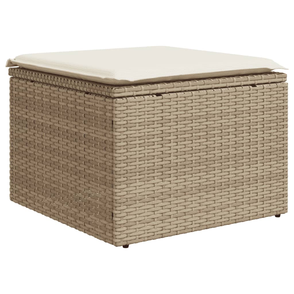 5-tlg. Garten-Sofagarnitur mit Kissen Schwarz Poly Rattan
