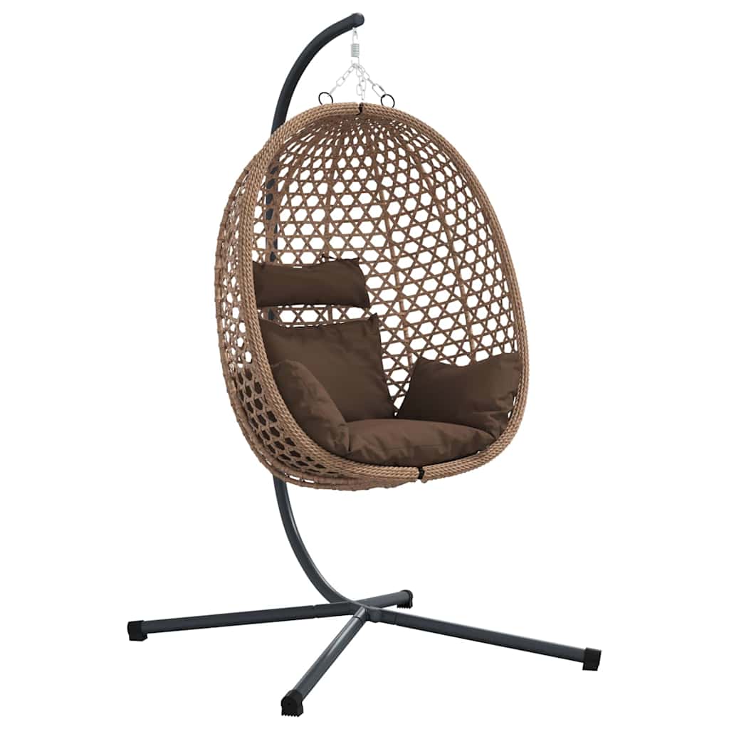 Hängendes Ei-Stuhl Hellcreme 104 x 100 x 191 cm Poly-Rattan