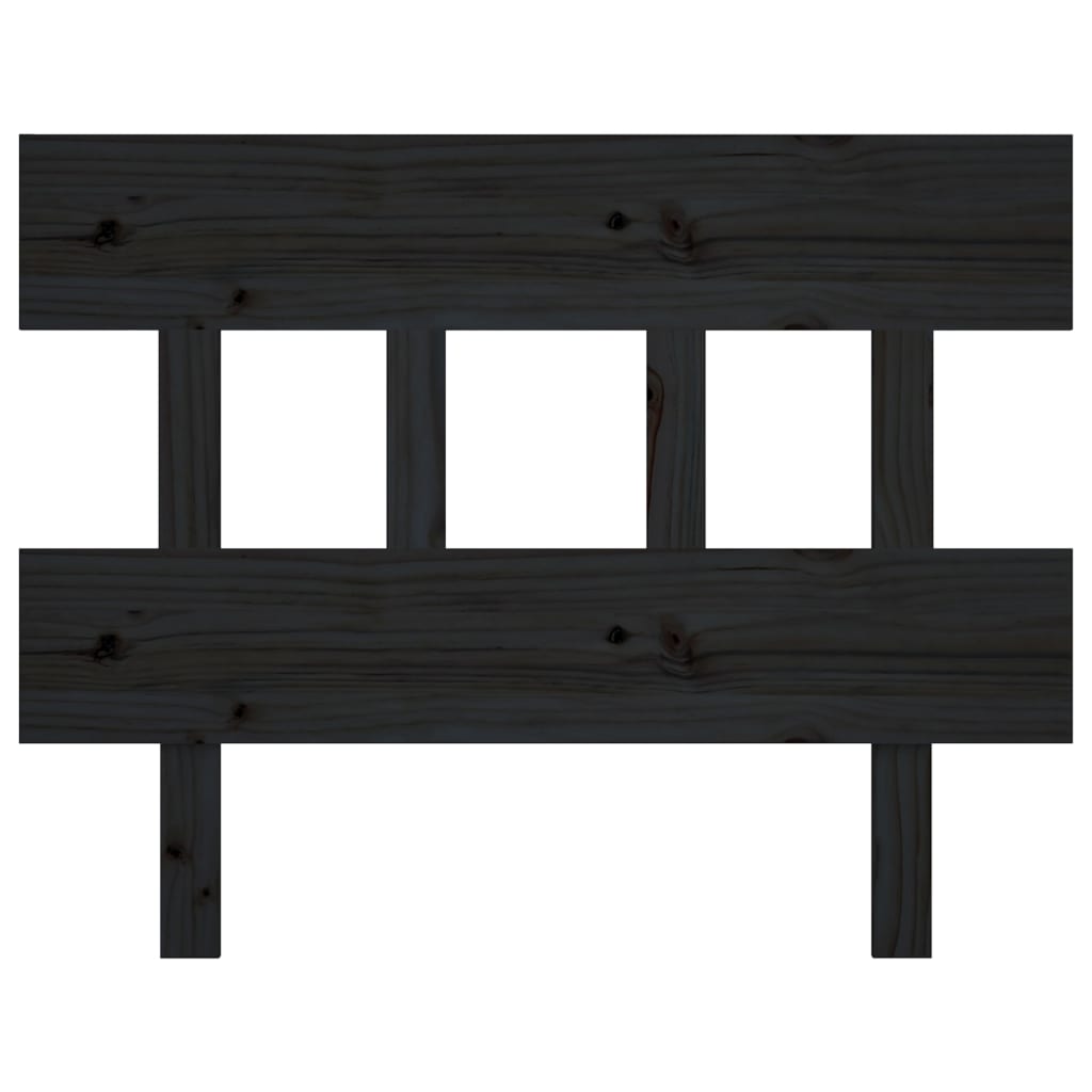 Bett-Kopfteil Schwarz 78,5x3x81 cm Massivholz Kiefer