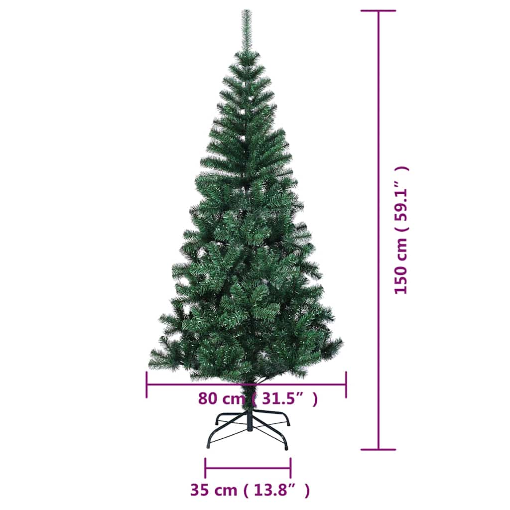 Künstlicher Weihnachtsbaum Schillernde Spitzen Weiß 180 cm PVC