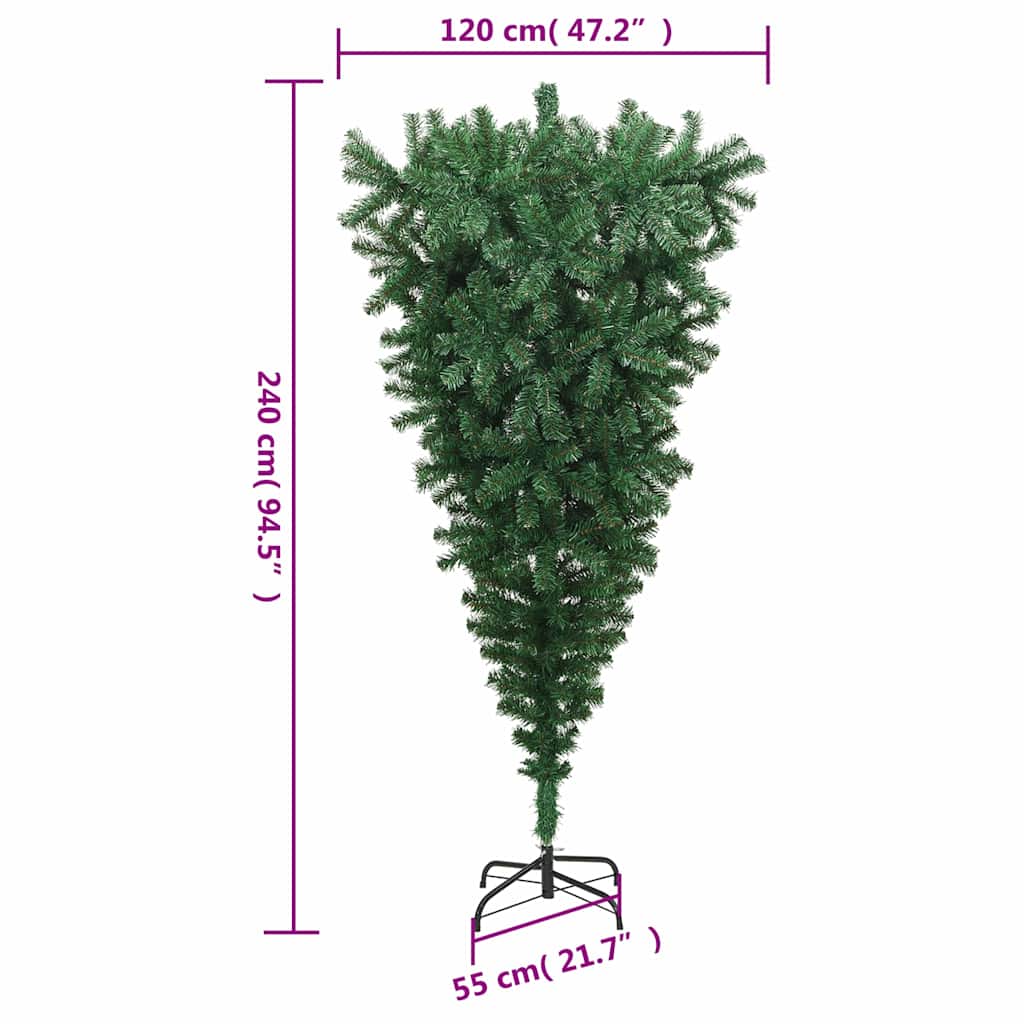 Künstlicher Weihnachtsbaum mit Ständer Umgekehrt Grün 120 cm
