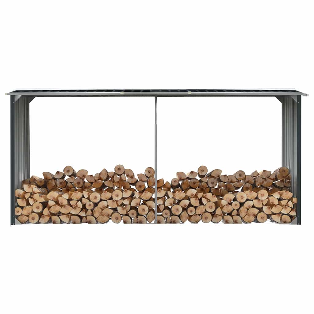 Brennholzlager aus verzinktem Stahl 330 x 92 x 153 cm Grau