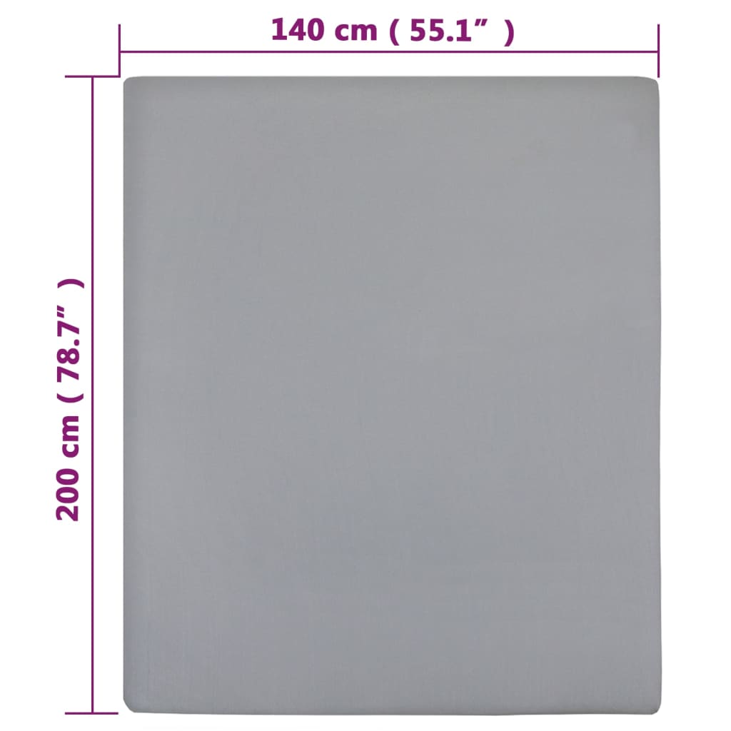 Spannbettlaken Jersey Anthrazit 90x200 cm Baumwolle