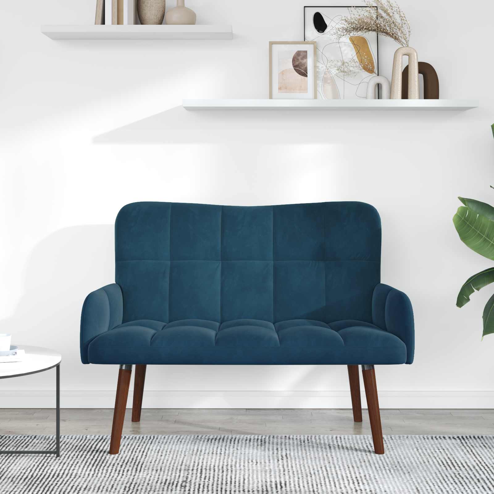 2-Sitzer Sofa Hellgrau 115 x 61 x 87 cm Samt (V)