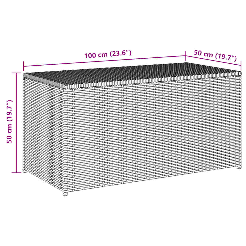 Gartentruhe Schwarz 283L Poly Rattan