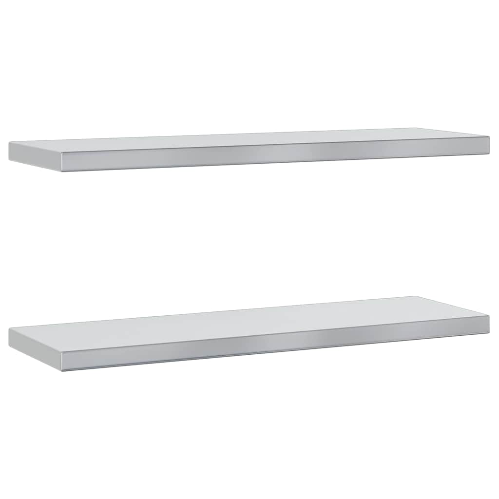 Wandregale 2 Stk. 100x40 cm Silbern Edelstahl