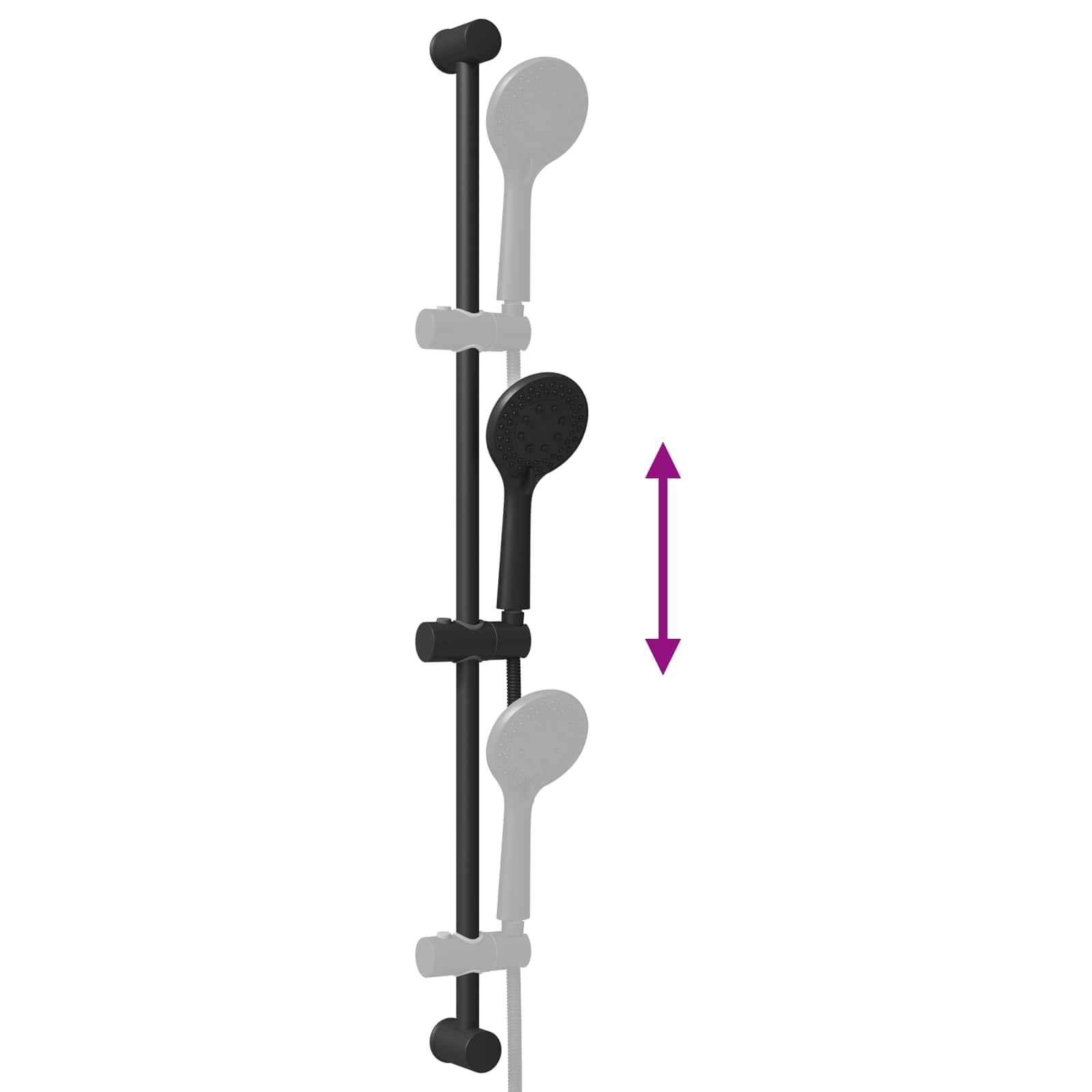 Duschsystem-Set Chrom 70 cm Edelstahl