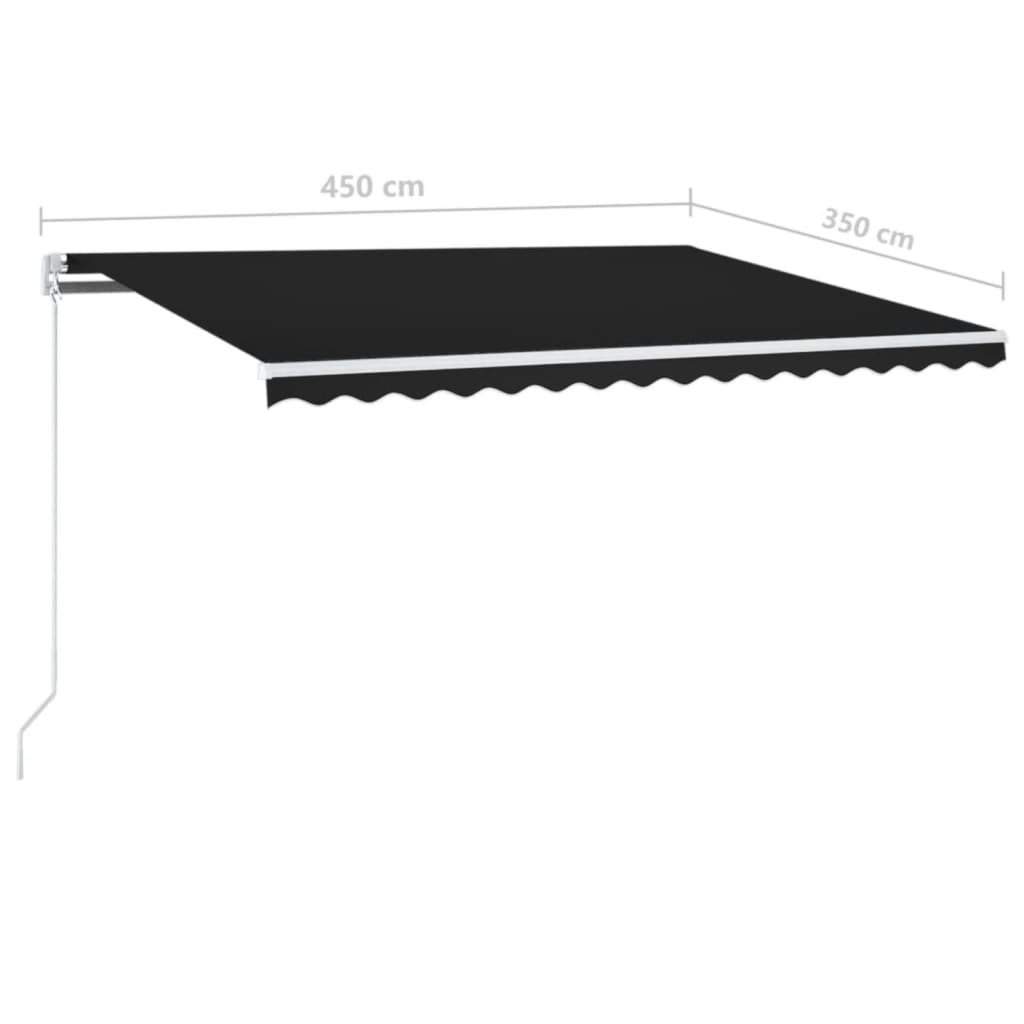 Markise Manuell Einziehbar mit LED 300x250 cm Blau und Weiß