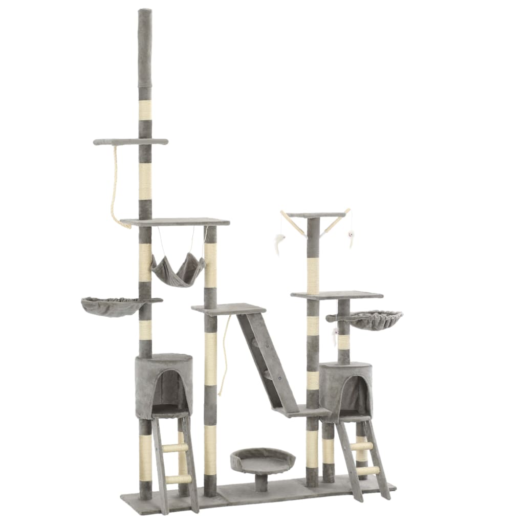 Katzen-Kratzbaum mit Sisal-Kratzsäulen 230 - 250 cm Beige