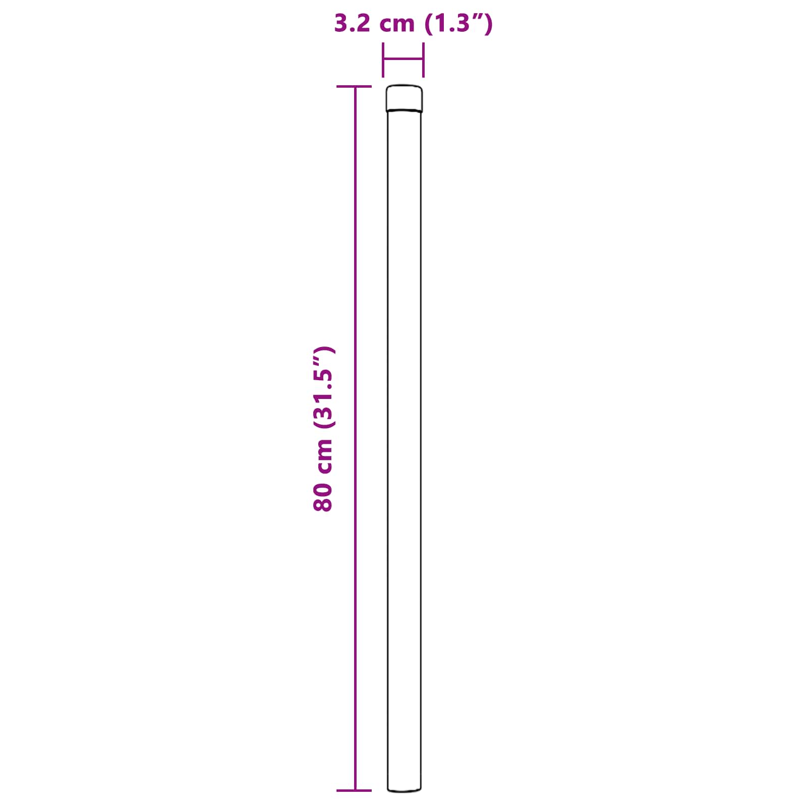 Zaunpfosten 2 pcs Grün 50 cm Pulverbeschichteter Stahl