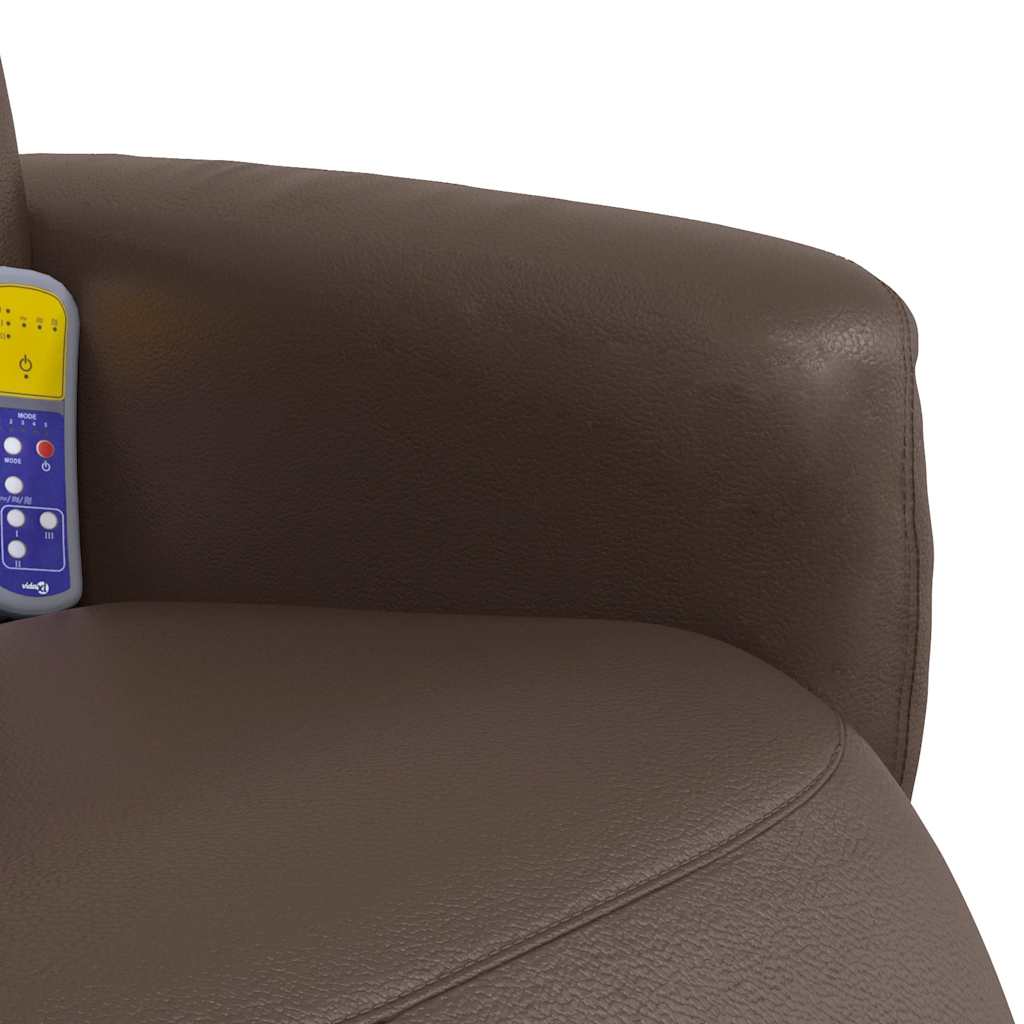 Massagesessel mit Fußteil Creme Kunstleder