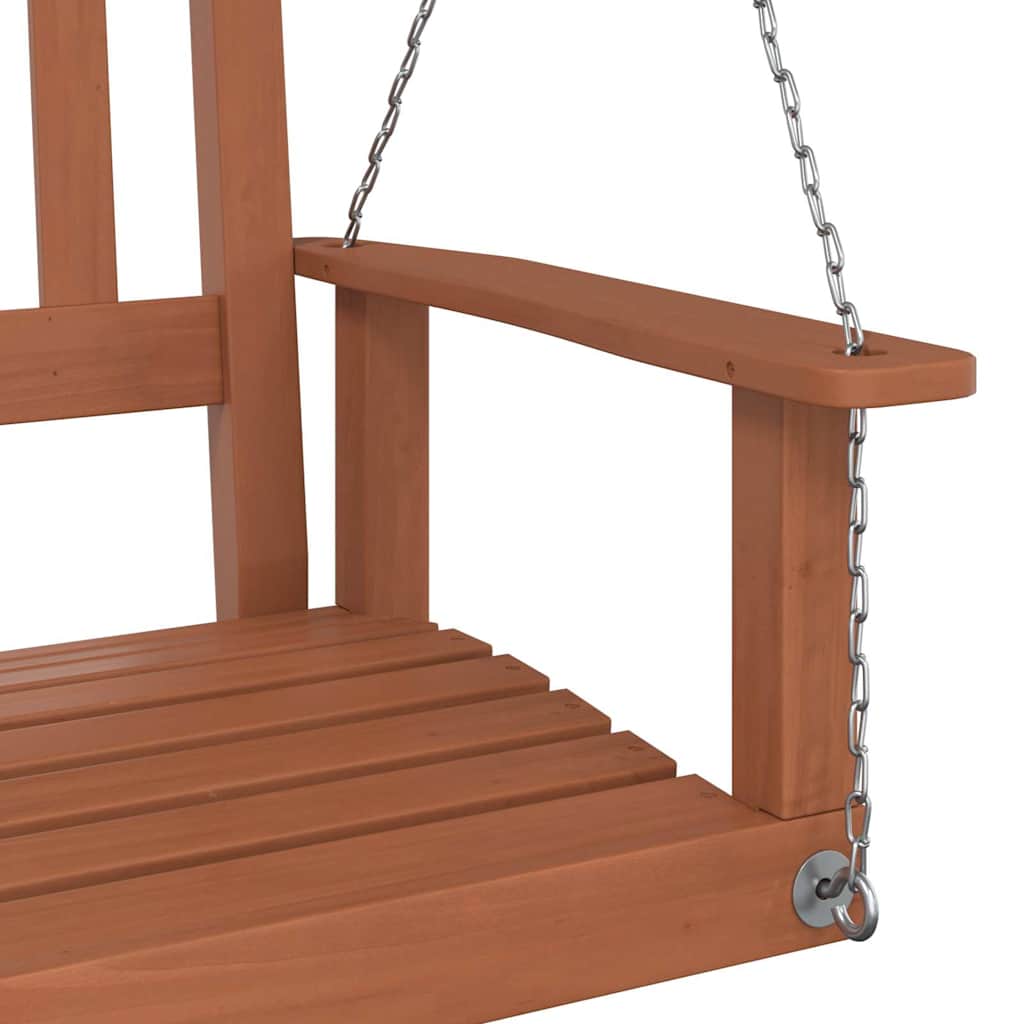 Garten-Hängestuhl mit Metallketten Braun Massivholz Tanne