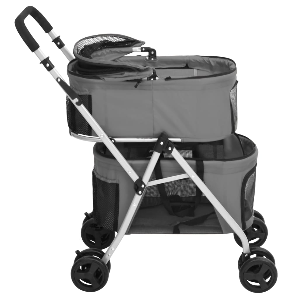 Hundewagen für 2 Hunde Faltbar Rot 83x48x97 cm Oxford-Gewebe