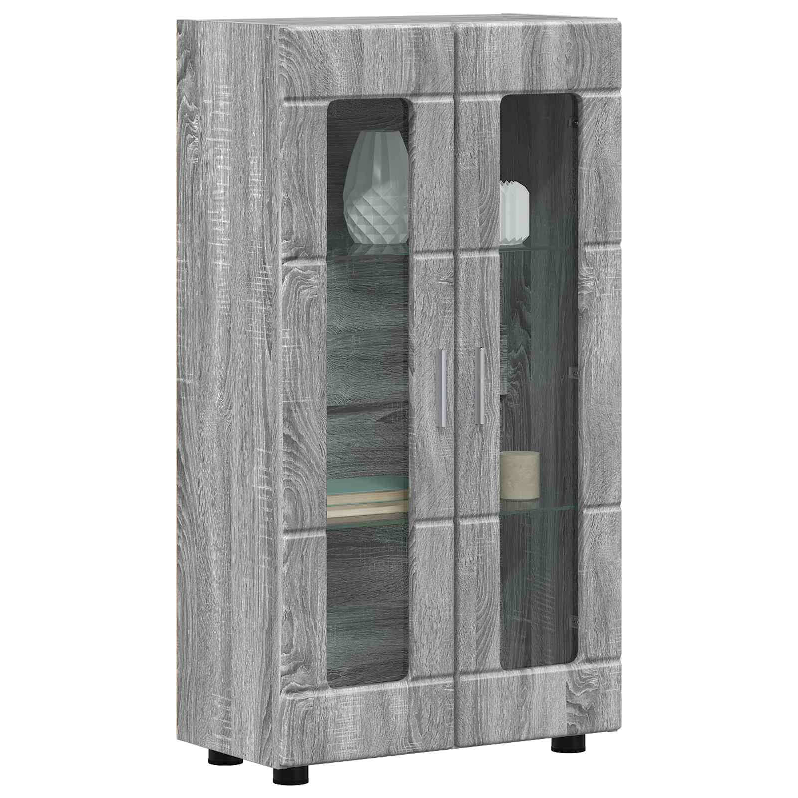 Highboard mit Regal FLORIN Weiß 60 x 35 x 182 cm Holzwerkstoff
