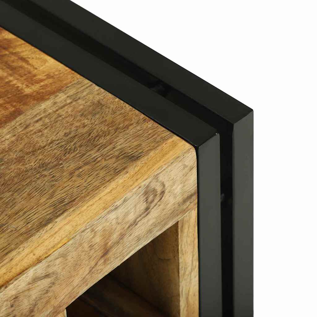 Weinregal Braun und Schwarz 35 x 35 x 39 cm Massivholz Mango