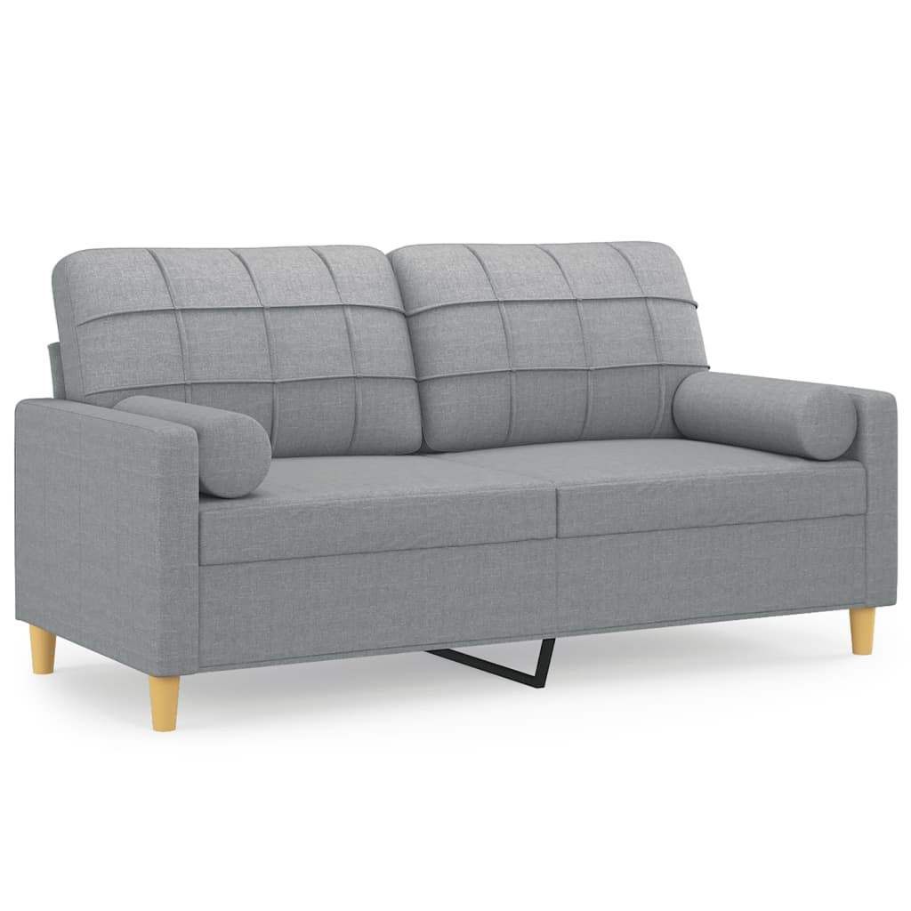 2-Sitzer-Sofa mit Zierkissen Braun 120 cm Stoff