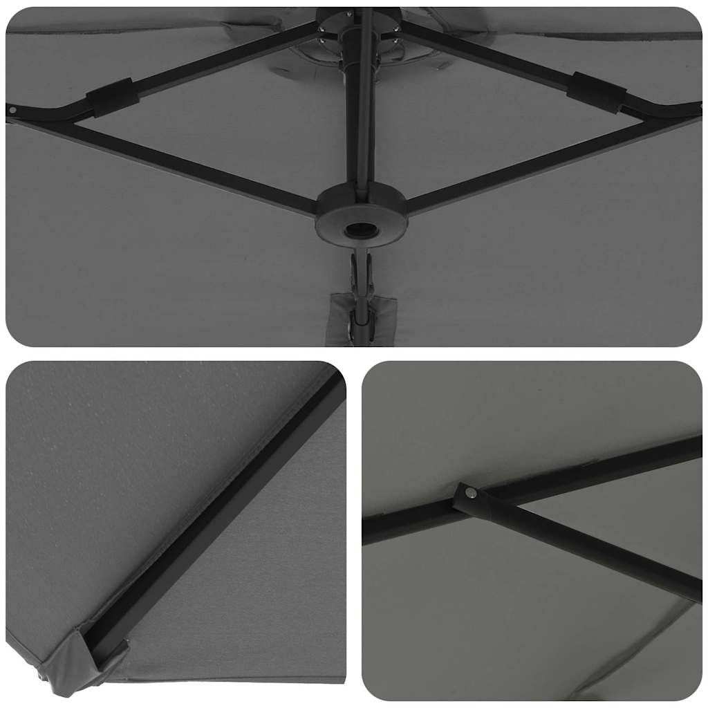 Sonnenschirm Sand 372 x 198 x 243 cm Polyester und Aluminium