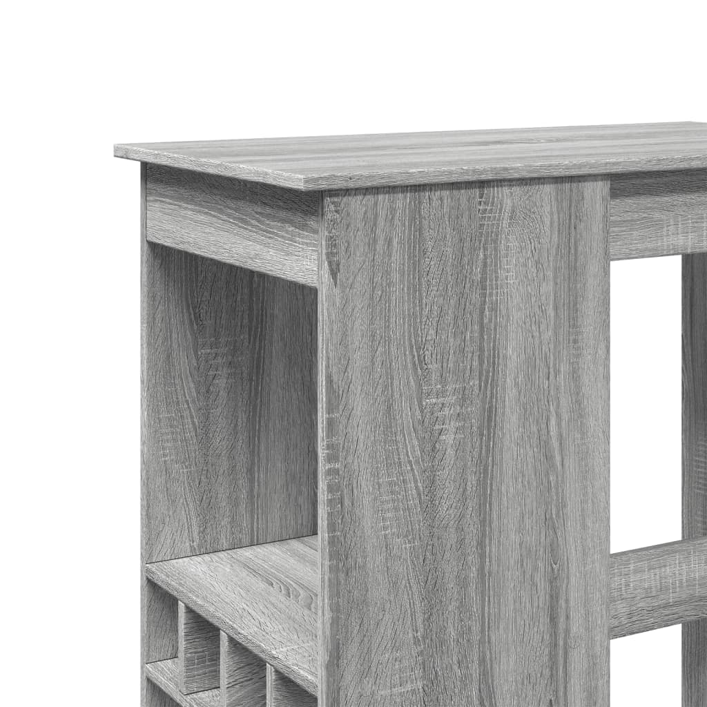 Bartisch mit Regal Schwarz Eichen-Optik 90 x 47,5 x 103,5 cm