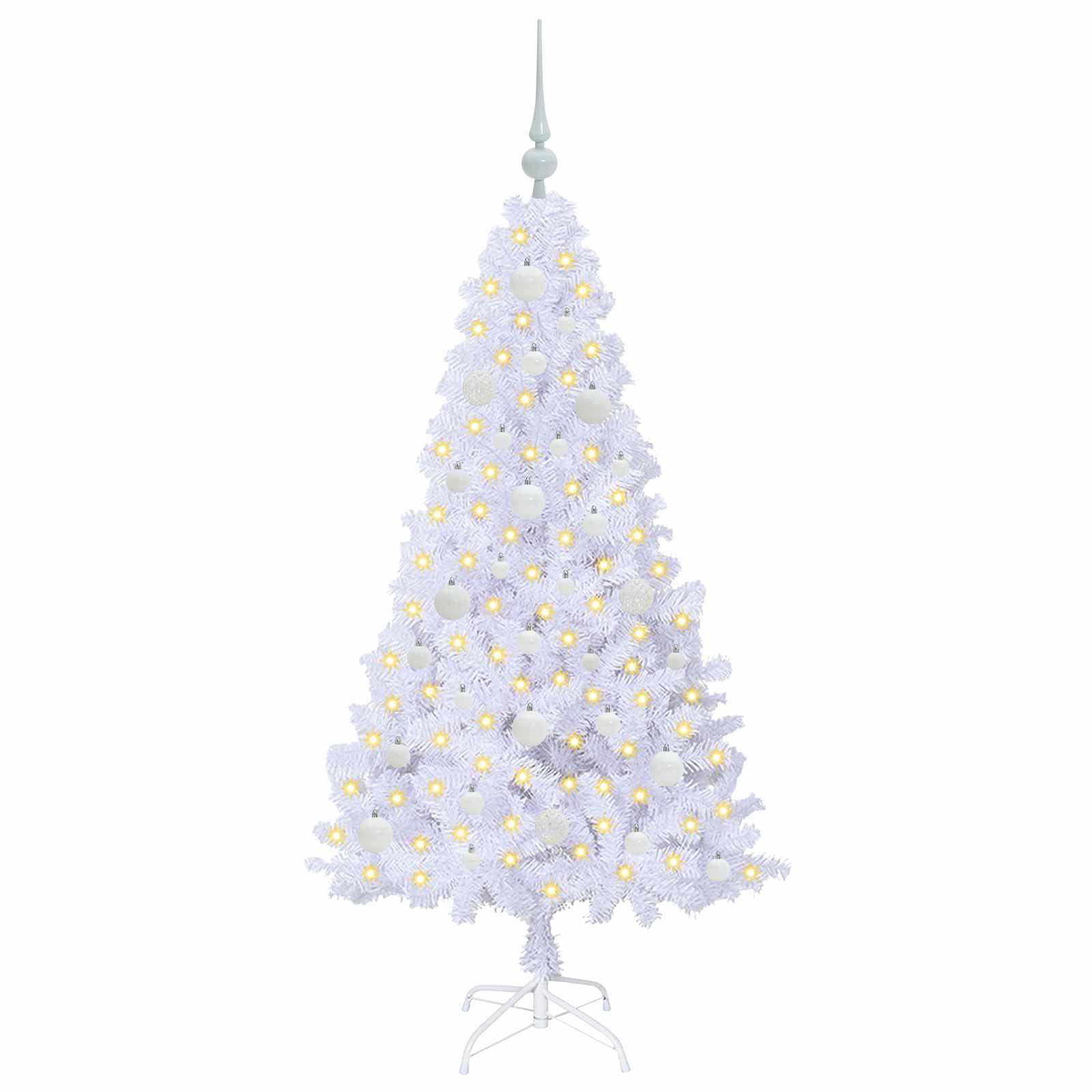 Künstlicher Weihnachtsbaum Weiß 120 cm PVC und Stahl
