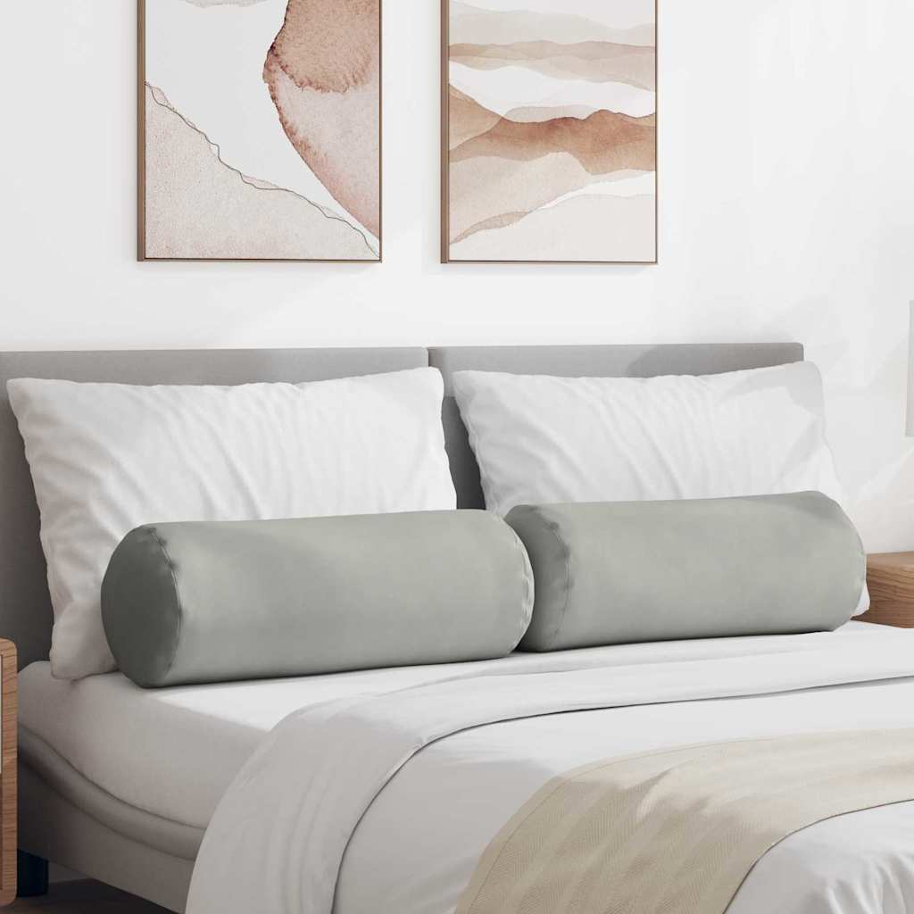 Bolsterkissen 2 Stück Taupe Ø 15 x 40 cm Mikrofaserstoff