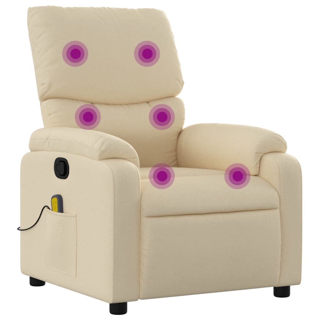 Massage-Relaxsessel, hellgrauer Stoff