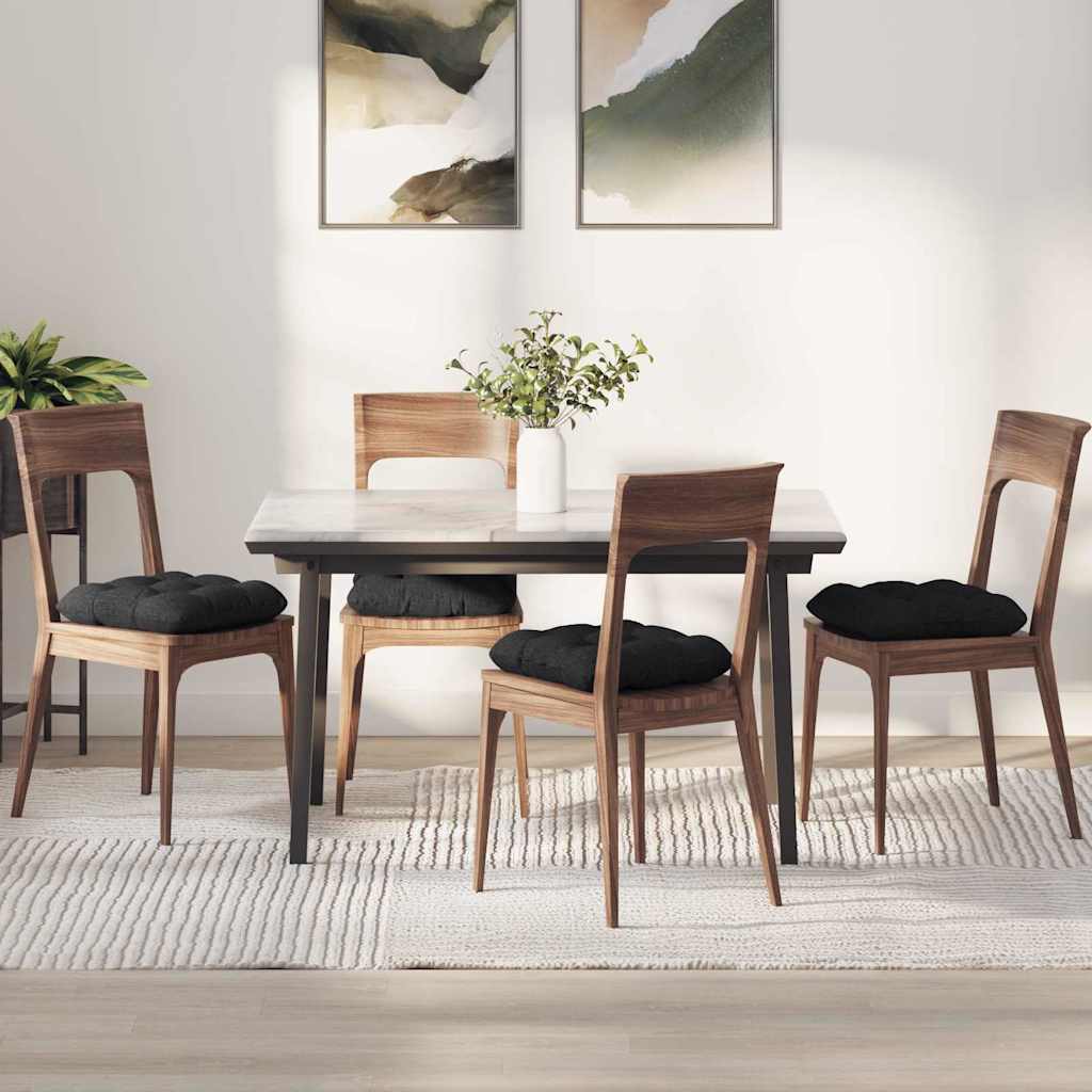 Sitzkissen 4 pcs Hellgrau 40 x 40 x 12 cm Stoff