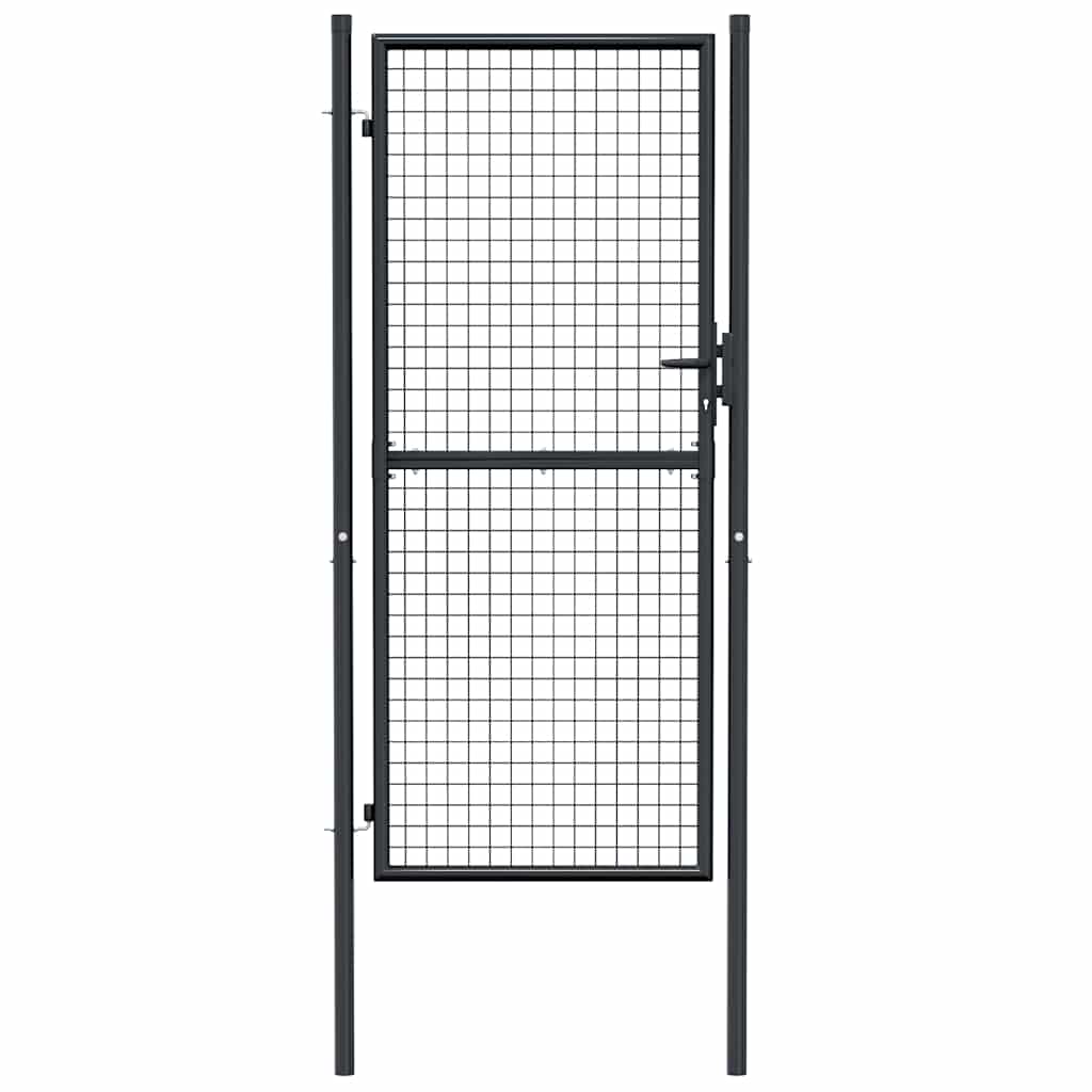Maschen-Gartentor verzinkter Stahl 100 x 75 cm Grau