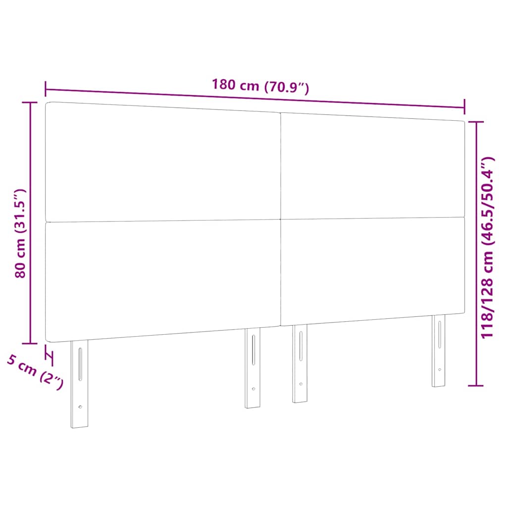 Kopfteil Hellgrau 80 cm Cordstoff