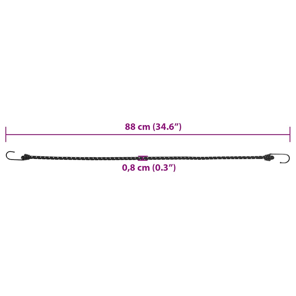 Gummiseile Reflektierend mit Haken 25 Stk. 38 cm