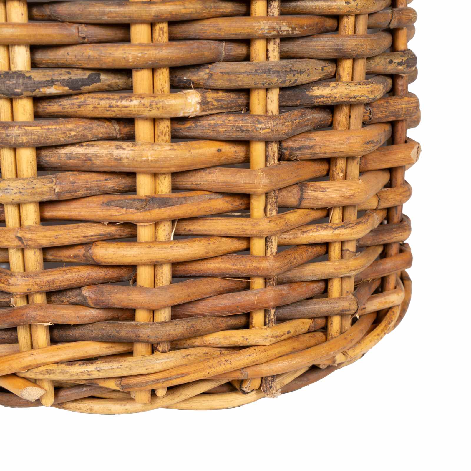 Blumentopfkorb mit Speicher 2 Stk. Natürliches Grau Kubu Rattan