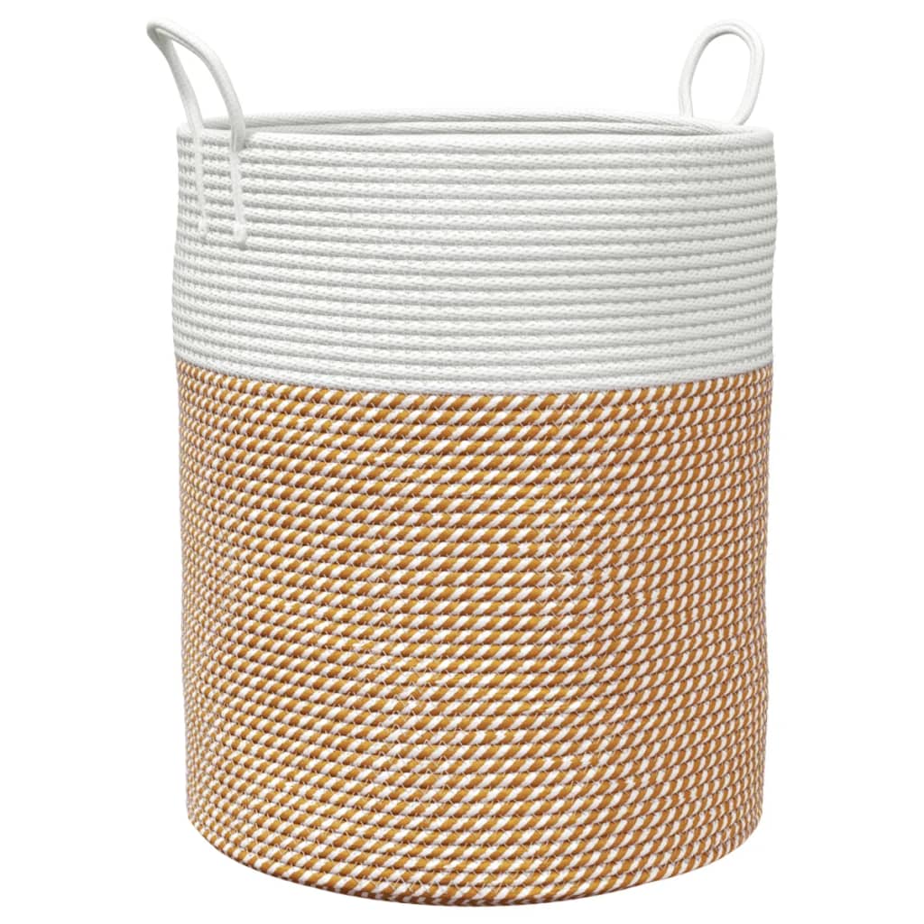 Aufbewahrungskorb Grau und Weiß Ø38x46 cm Baumwolle